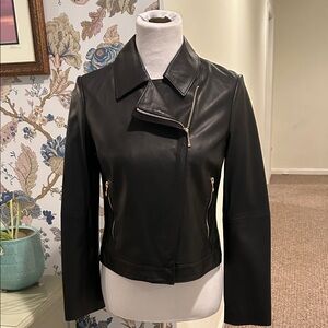 Tory Burch Harper Leather Motorcyle Jacket